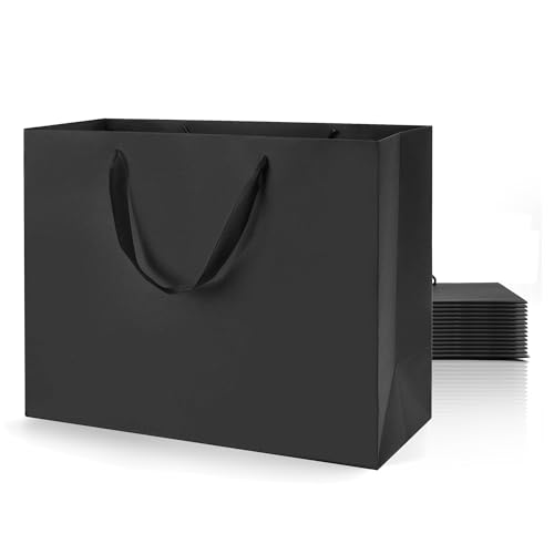 Sacs cadeaux noirs XL Argivean grand format 40cm avec poignée lot de 12