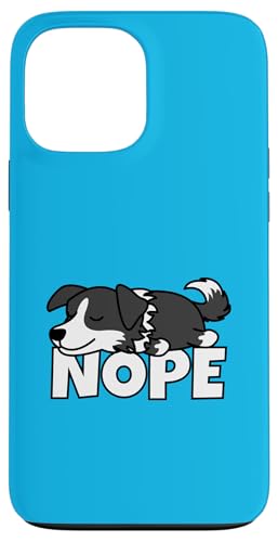 Lazy Border Collie Cute Dog Nope �X�}�z�P�[�X iPhone 13 Pro Max �p