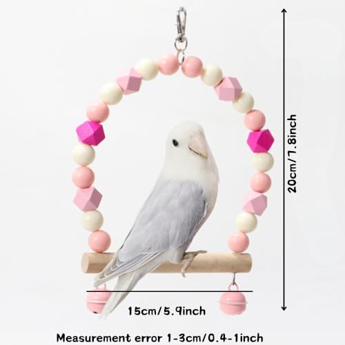 Image of 3PCS Bird Toys Bird Foraging Toys Chewing Hanging Birdcage Swing Cage Accessories Parrot Climbing Ladder for Conure Parakeet Cockatiel Budgies Lovebird Parrotlet (Purple)
