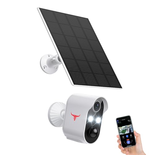 SJCODE 1080P Security Camera Wireless Outdoor with Solar Panel for Home Security, Color Night...