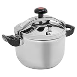 OUKANING Stainless Steel Pressure Cooker 9.51 Quart Large Capacity Commercial Pressures Canner 60Kpa Clamp On Type Pressure Stewing Pot for Family or Commercial Use ﻿ ﻿