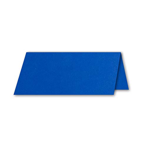 Neuser FarbenFroh place cards, size: 100 x 90 mm (folded 100 x 45 mm), 250 g/m², very sturdy and heavy quality 50 Pieces 18 - Royalblau - Image 2