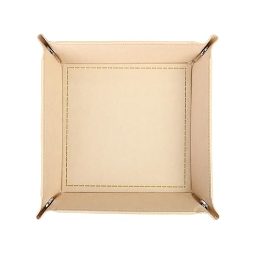 siduater Valet Tray Desktop Storage Organizer – Vegan Leather Catchall Bedside Vanity Tray Nightstand Caddy Holder for Remote Controller, Watch, Keys, Phone, Wallet, Coin, Jewelry, Beige