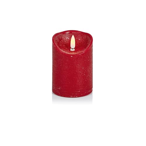 Image of Premier Decorations Red LED Flickabrights Wax Candle Battery Operated Christmas Decoration Xmas Festive Décor 13cm x 9cm