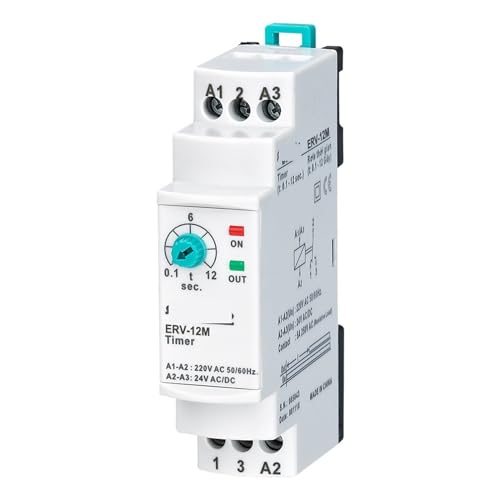 Relais temporisé ERV-XXM avec temporisation précise de 0.1 à 12s pour circuit