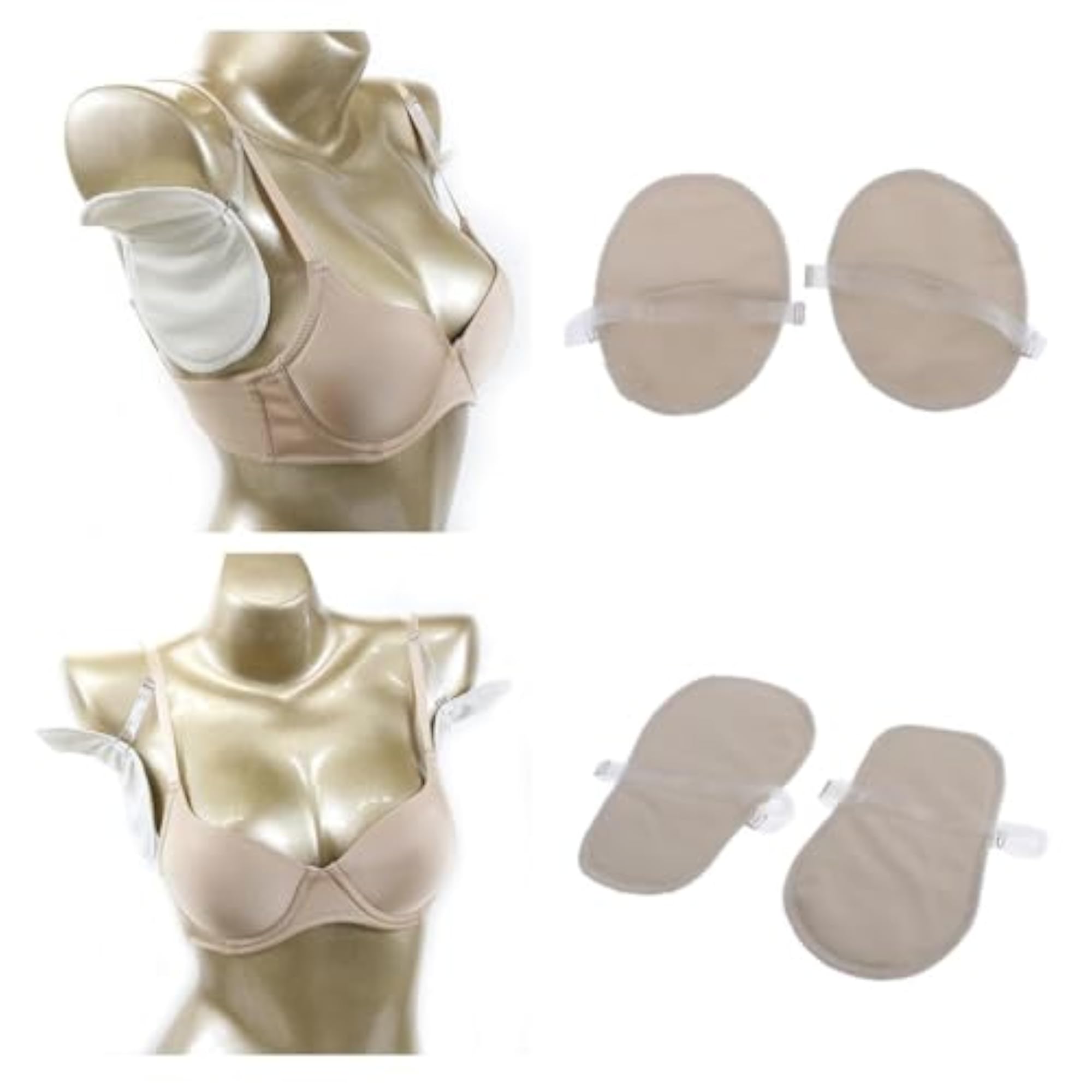 Washable Breathable Underarm Sweat Absorbing Shield Pads, 2 Pairs