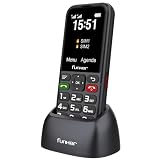 Funker C180 - Telefono cellulare 4G per anziani e uso domestico, tasti grandi, schermo 2,4", base di ricarica, batteria 1800 mAh, tasti Easy, audio alto Voice HD, nero