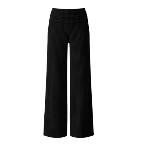 Womens High Waist Wide Leg Pants Pleated Solid Elastic Casual Trousers - image 6