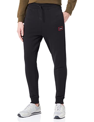 HUGO Herren Dyssop Jogginghose aus Baumwoll-Terry mit rot eingerahmtem Logo...