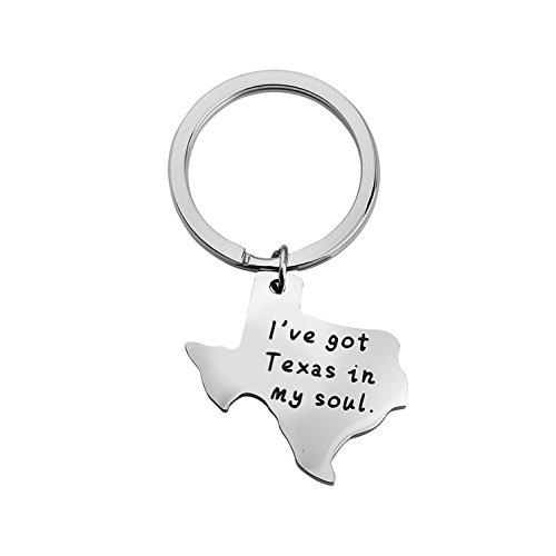 CHOROY Texas Sign Keychain Long Distance Relationship Gift Texas Jewelry