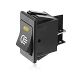 ZNDAW Fog Light Toggle Rocker Switch, 12V 35A 4 Pin SPST ON Off LED Fog Light Rocker Switches, Universal Automotive Rear Front Fog Lamp Toggle Switch for Cars Trucks RVs Boats (Yellow)