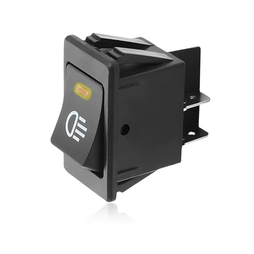 ZNDAW Fog Light Toggle Rocker Switch, 12V 35A 4 Pin SPST ON Off LED Fog Light Rocker Switches, Universal Automotive Rear Front Fog Lamp Toggle Switch for Cars Trucks RVs Boats (Yellow)