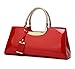 ZiMingÂ® Fashion Handbag Women Patent Leather Totes Hardware Handle Handbag Shoulder Bag for Wedding Party Bag-Red
