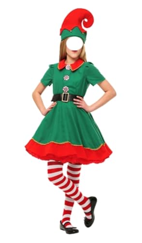 Costume d'elfe panoplie de Père Noël pour femme déguisement fille ELF010-B