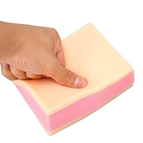 Nahttraining Modell mit 2 Silikon Hautschichten, Chirurgische Haut Injektions Übungspad, 14x10x3cm, Tragbar, Wiederverwendbar