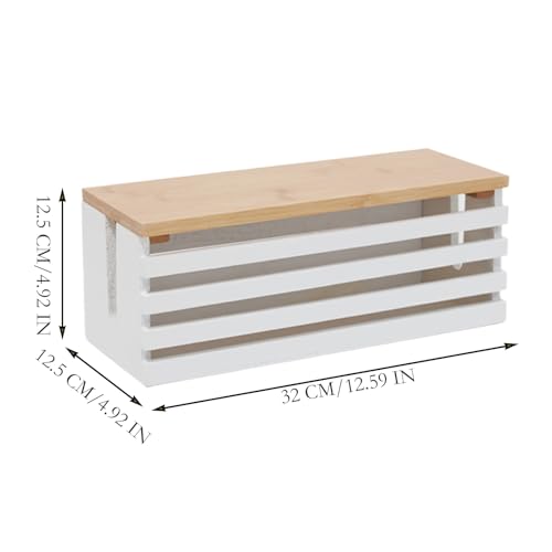Boîte de rangement câbles et cache-fils en bois pour bureau et studio