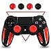 Silicone PS4 Controller Skin - BPA Free Protector Cover Case for Sony PlayStation 4 Controller with Matching Thumb Grips, 2 Sets Camouflage Red