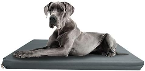 Waterproof & Chew Resistant Dog Bed, Premium High Density Foam, Durable Cool Washable Cover, Cushion Mattress for Dogs, Cats, Other Small and Big Pets, Great for Dogs Cats (Double, Grey)