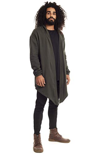 Cardigan Casaco Com Capuz Moletom Masculino Sobretudo Exotic (G, Verde-Musgo)