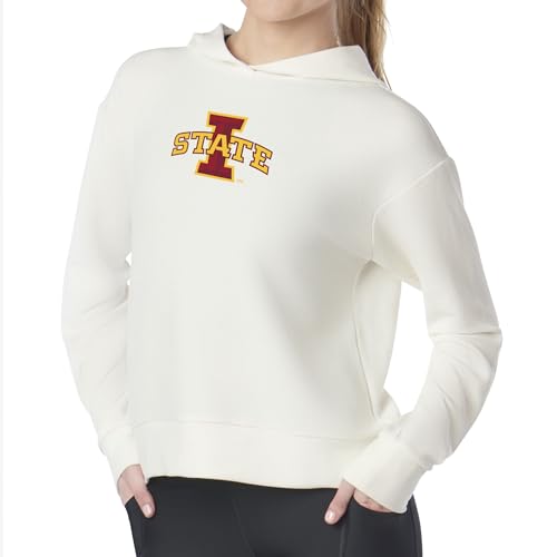 Northwest NCAA Iowa State Cyclones Women's Soft Pullover Waffle Hoodie, Warm Comfortable Sweatshirt with Team Logo, Cozy Long Sleeve Fan Apparel, Large