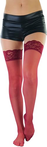 Image of ToBeInStyle Women's Wide Floral Lace Fishnet Thigh Hi Stockings
