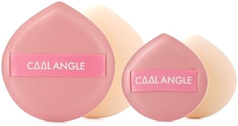 COOL-ANGLE Pink Makeup Sponges, Latex-Free Blender, 4 Pack (2 XL, 2 Med)