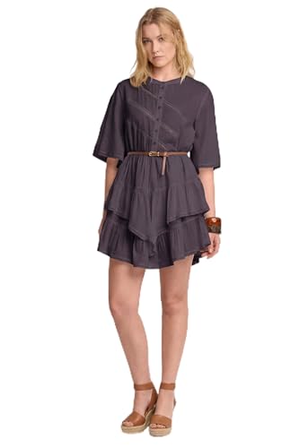 Robe courte de créateur Kocca finitions haut de gamme brodées col rond