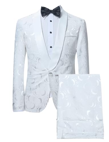 Costume Jacquard homme veste un bouton et pantalon pour cérémonie