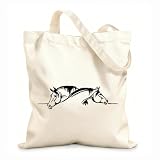 AILOONG Borsa da spiaggia in poliestere e cotone Cavallo Testa di cavallo Fattoria Animale domestico Tessuto spesso 12 once Materiale delicato sulla pelle 25x30cm Piccola