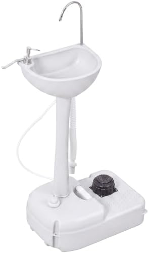 kleankin Portable Camping Sink 4.5 Gal Tank Cold Water Only Soap ...