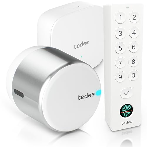 tedee GO2 Allu Serratura Smart con WiFi e tastierino biometrico per l'accesso remoto, Alexa Google Smart Home, Serratura intelligente con app e Bluetooth