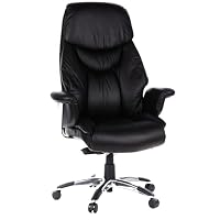 hjh OFFICE 608210 XXL Chefsessel Prado Kunstleder Schwarz Bequemer Bürosessel mit Dicker Polsterung, hohe Rückenlehne