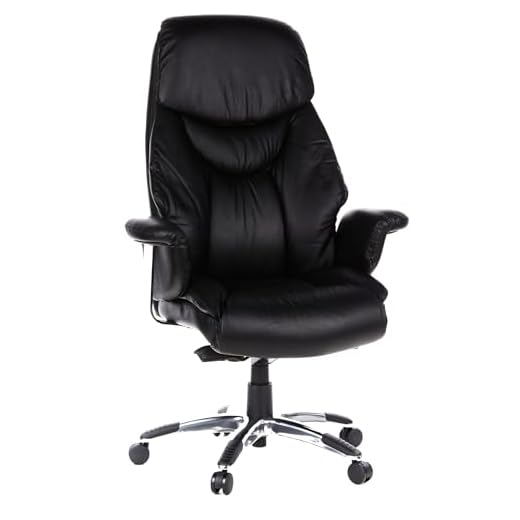 hjh OFFICE 608200 XXL Chefsessel Prado Leder Schwarz Bequemer Bürosessel mit Dicker Polsterung, hohe Rückenlehne