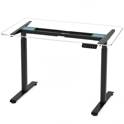 Image of Heavy Duty Dual Motor Electric Sit Stand Desk Frame, Black Desk Base Only | 264 lb Capacity, Ultra-Quiet Height Adjustment, Fits Up to 70 inch x 32 inch Tabletops, 3 Memory Presets, Oval Standing Desk Legs