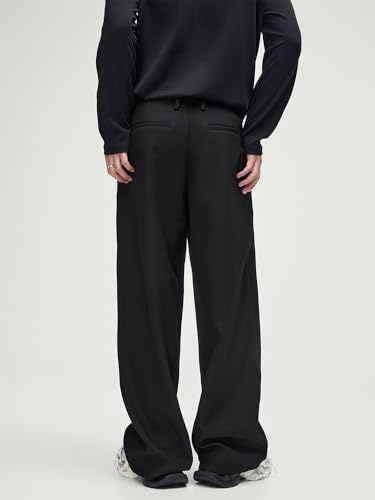 Men's Pleated Drop Dress Pants Straight Wide Leg Casual Trousers Pants for Men4