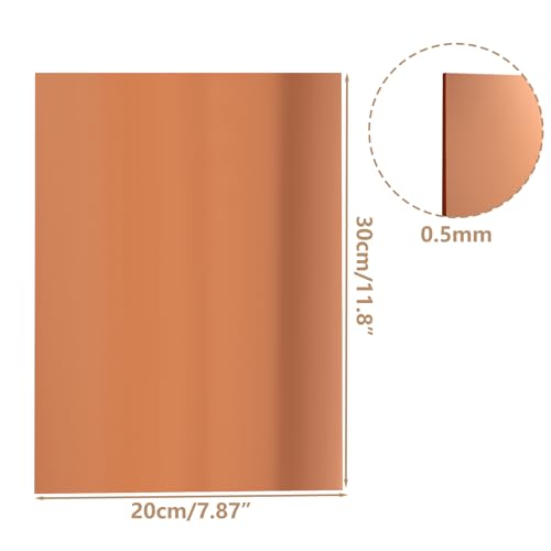 Zoforty ZFUS-COPPER-2PCS-8IN-221102 2Pcs Pure Copper Sheet 8 X 12 Inch 24 Gauge/0.5Mm Metal Copper Plate Film Attached Copper Plates thumb #1