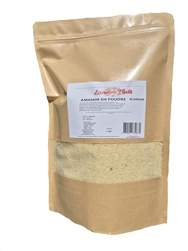 Amande en Poudre Blanchie 1 KG Origine Espagne Idéal pour recette Amandes sélectionnées LANDERNUTS