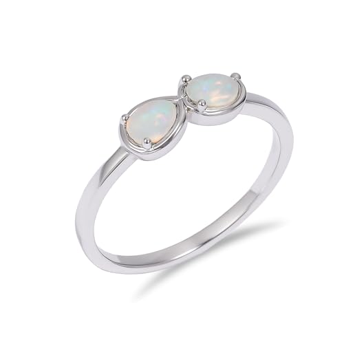 Bague opale d'octobre en argent 925, le cadeau d'anniversaire idéal