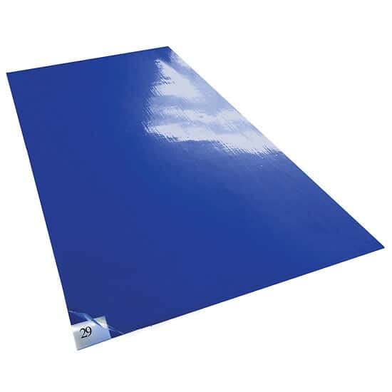 Adhesive Floor Mat with Multi-Layered Clean Films, 24" x 36", Blue; 4/cs