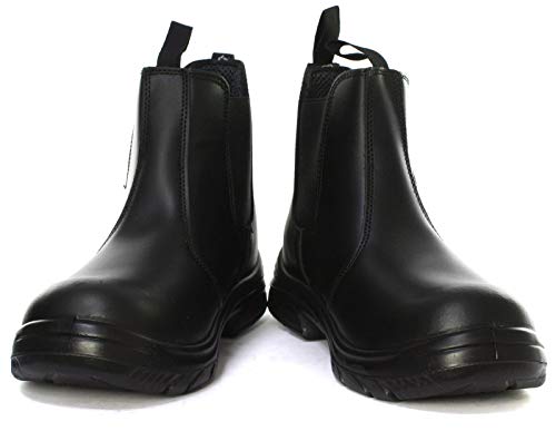 GRAFTERS Mens Super Wide Dealer Safety Boots BLACK 6-14