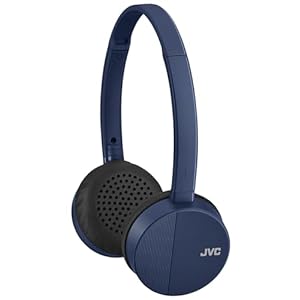 JVC HA-S23W Wireless Headphones – On Ear Bluetooth Headphones, Foldable Flat Design, 17-Hour Long Battery Life (Blue)