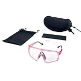 Wynthorix Pickleball Glasses for Women Small Face Safety Racquetball Goggles Protective Eyewear Squash Anti Fog Photochromic Lens Clear to Dark 99.9% UV Eye Protection Sunglasses (Rose, Small-Medium)