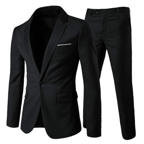 Cloudstyle Men’s 2-Piece Suits Slim Fit 1 Button Dress Suit Jacket Blazer & Pants Set