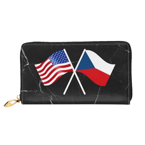 American And Czechia Flag Wallet Card Bag2