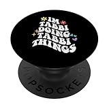 Retro Groovy Im Tabbi Doing Tabbi Things Funny Mother's Day PopSockets Adhesive PopGrip