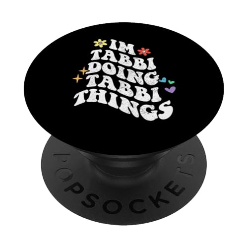 Retro Groovy Im Tabbi Doing Tabbi Things Funny Mother's Day PopSockets Adhesive PopGrip