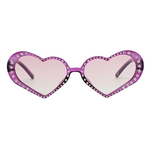 Betsey Johnson Women's Glam & Glitter Sunglasses Heart, Black, 56 mm2