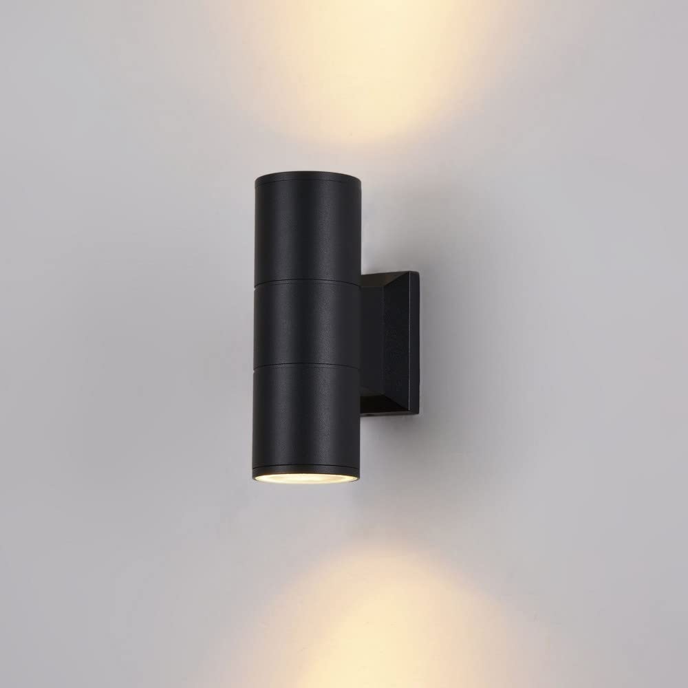 MAYTONI DECORATIVE LIGHTING Moderne Zylindrische Außenwandleuchte, Außenbeleuchtung Aluminium Up And Down Farbe Anthrazit, für Balkon, Garten, Terrasse 2-flammig, exkl. 2 x GU10 50W IP54 230V