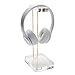 RUSSELL+HAZEL Acrylic Headphones Stand, Headset Holder, Office Accessories, Clear Acrylic with Gold Hardware, 4” x 5” x 10.5” (93922)