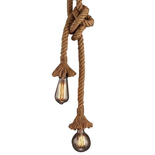 Chandelier De Corde De Chanvre, Lustre Vintage, Lustre LOFT De Pays Américain, Personnalité Créative Fait Main Corde De Chanvre E27 Douille À Vis, Salon Bar Restaurant Café Lustre Intérieur Cover